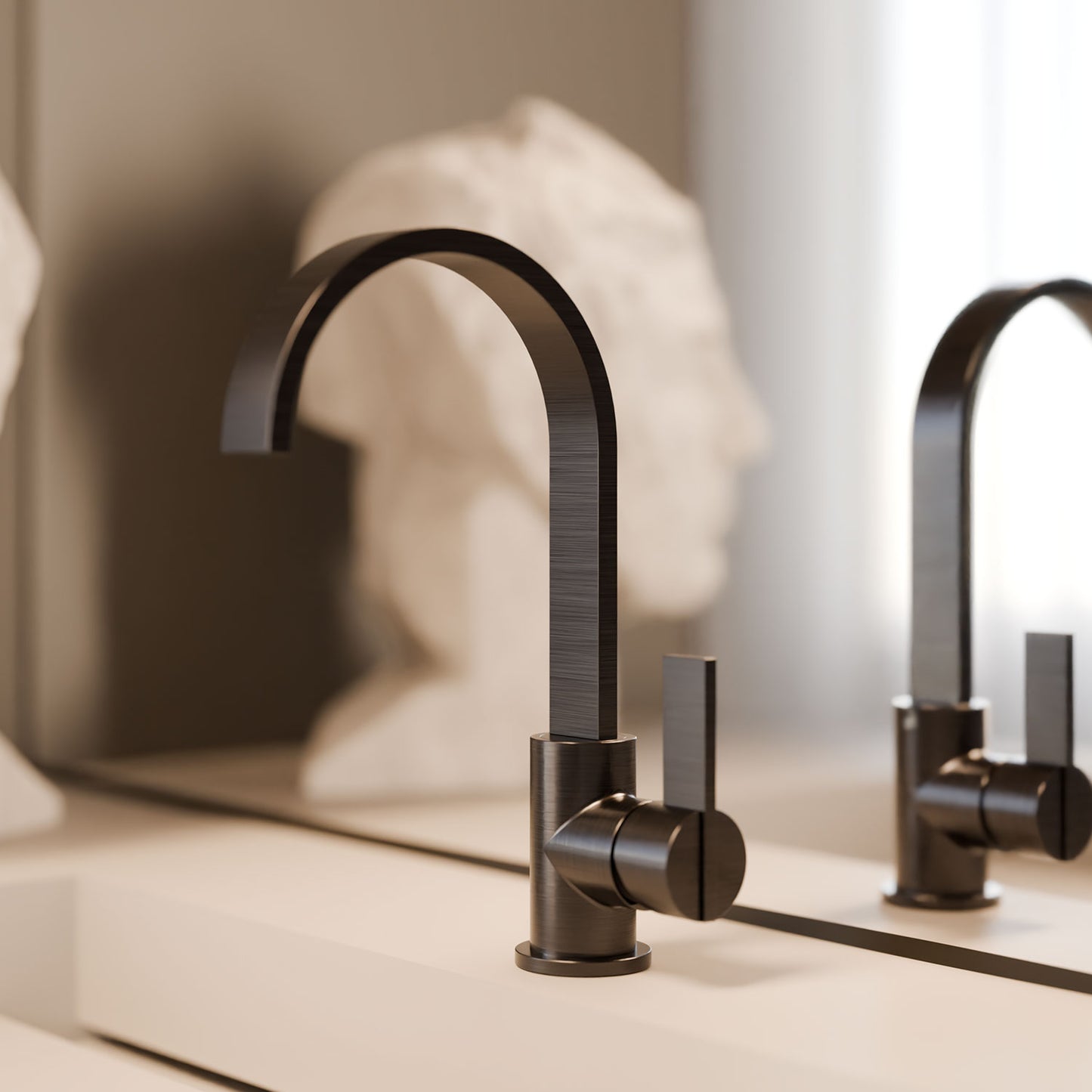 Treos Waschtischarmatur | Brushed Gun Metal
