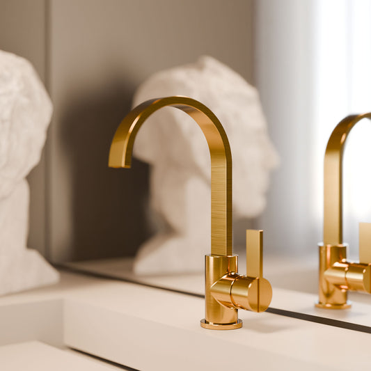 Treos Waschtischarmatur | Brushed Gold
