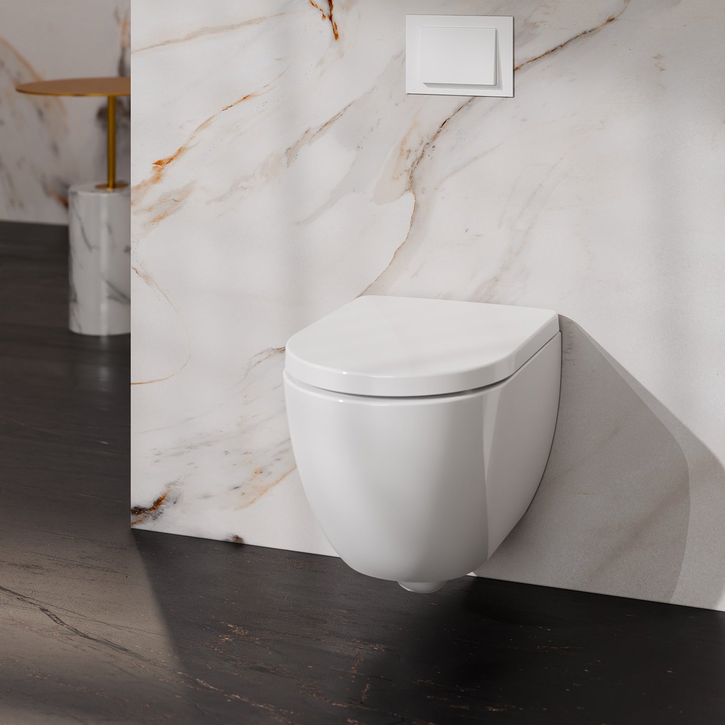 Treos Set - Wand-Tiefspül-WC inkl. WC-Sitz - 48cm - Serie 810 - spülrandlos - weiss