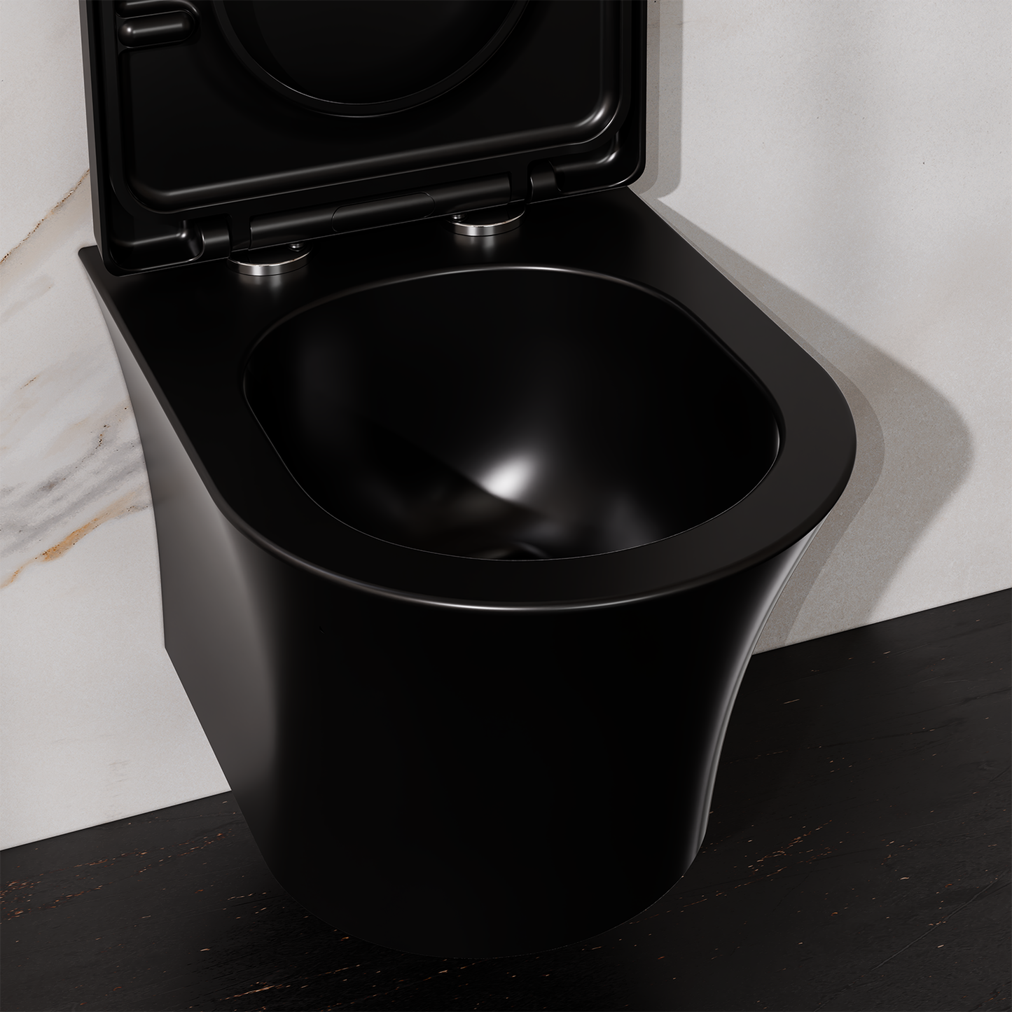 Treos Set - Wand-Tiefspül-WC inkl. WC-Sitz - 48.5cm - Serie 810 - spülrandlos - schwarz