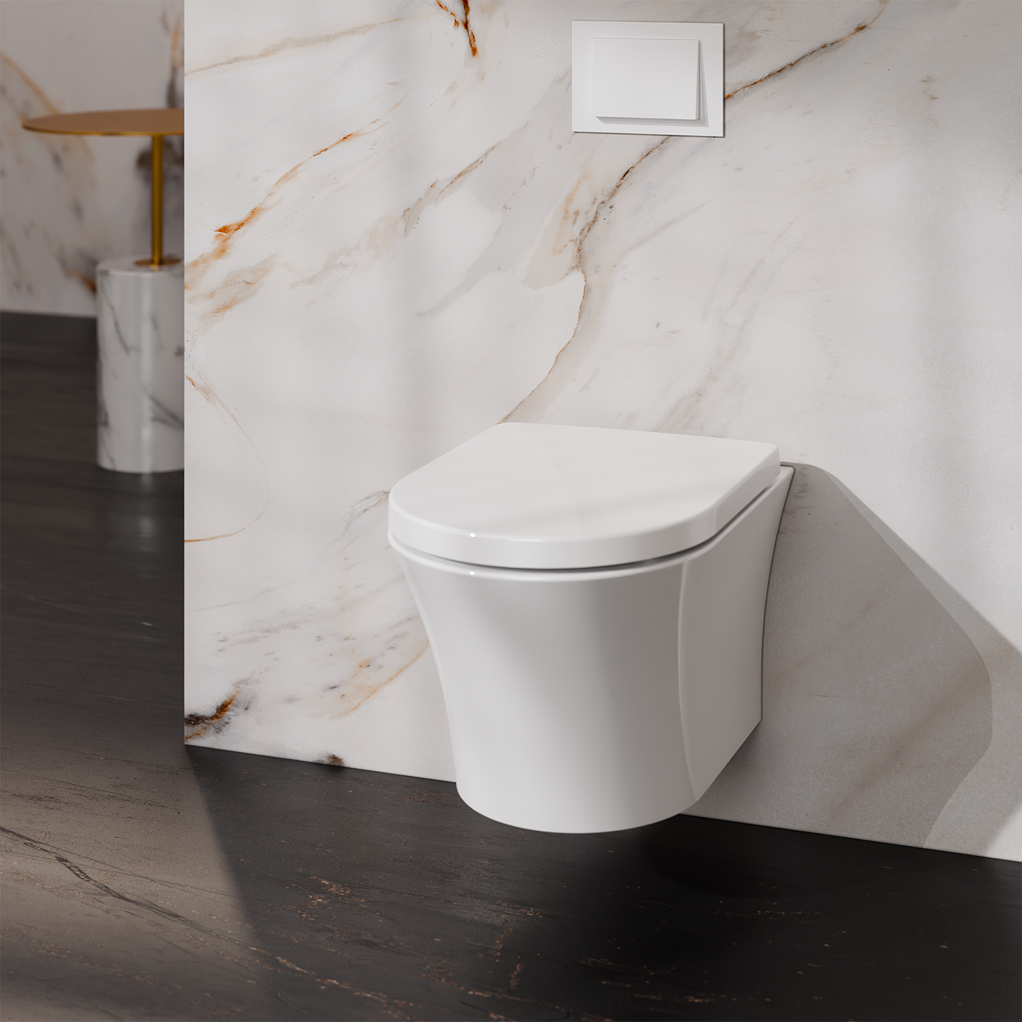 Treos Set - Wand-Tiefspül-WC inkl. WC-Sitz - 48.5cm - Serie 810 - spülrandlos - weiss