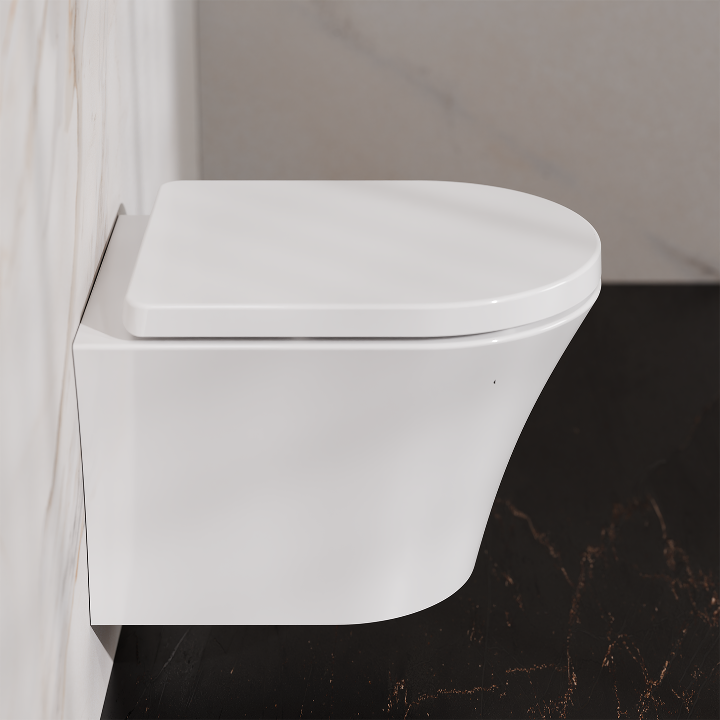 Treos Set - Wand-Tiefspül-WC inkl. WC-Sitz - 48.5cm - Serie 810 - spülrandlos - weiss