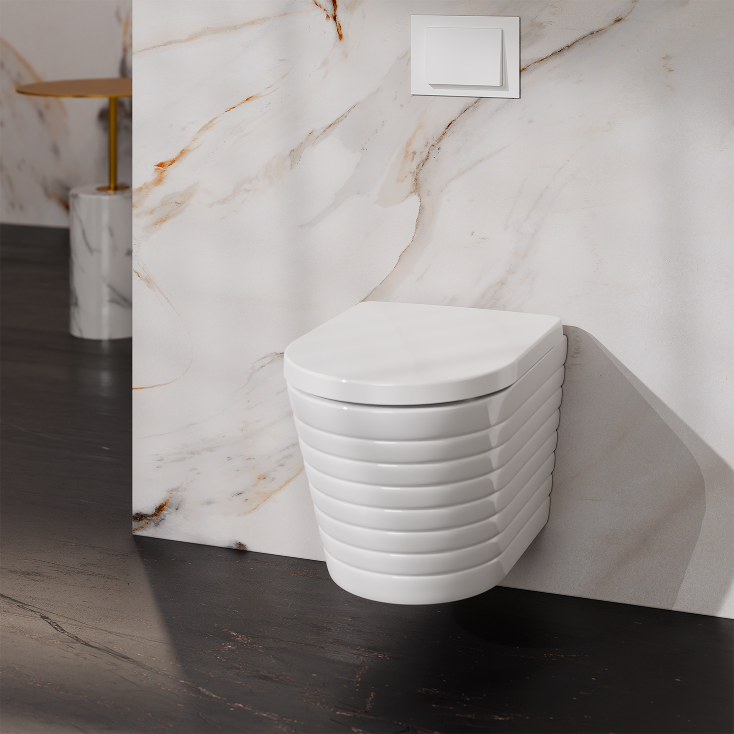 Treos Set - Wand-Tiefspül-WC inkl. WC-Sitz - 49cm - Serie 810 - spülrandlos - weiss