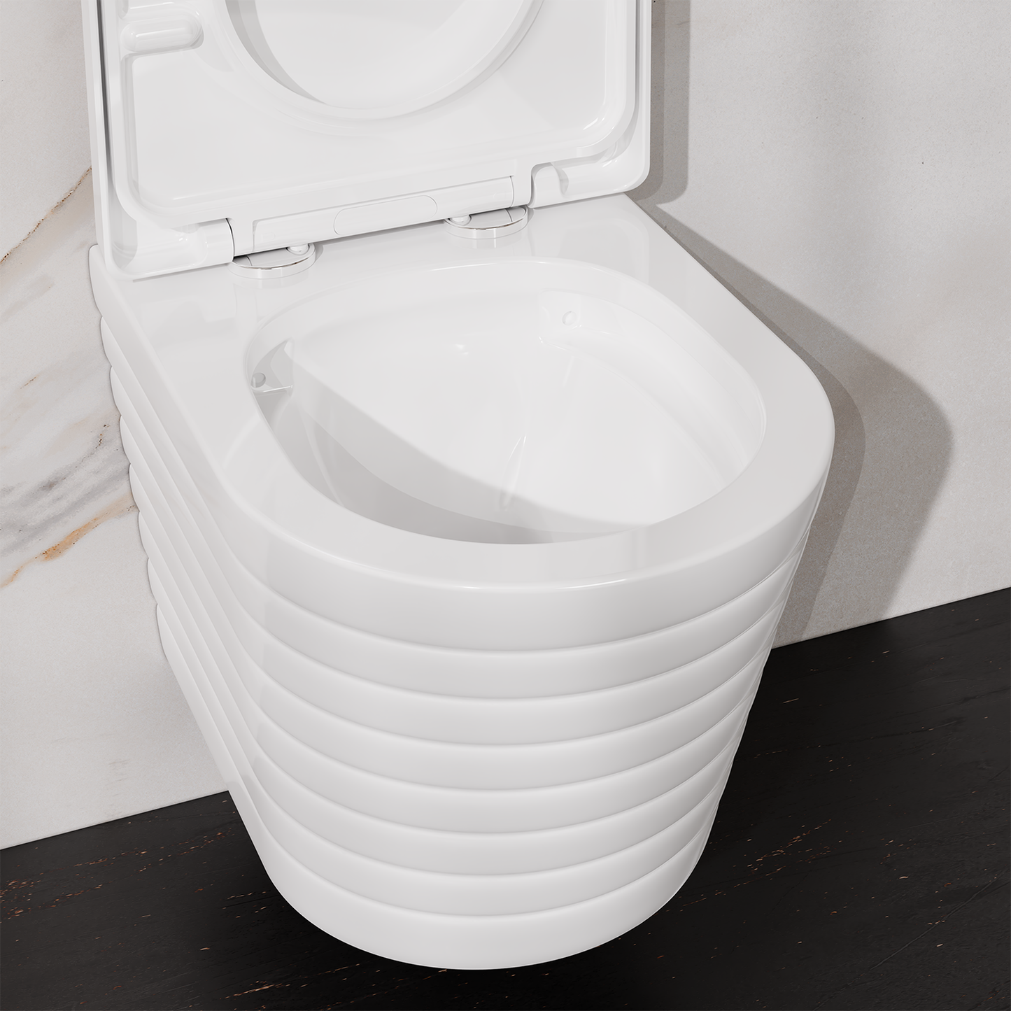 Treos Set - Wand-Tiefspül-WC inkl. WC-Sitz - 49cm - Serie 810 - spülrandlos - weiss