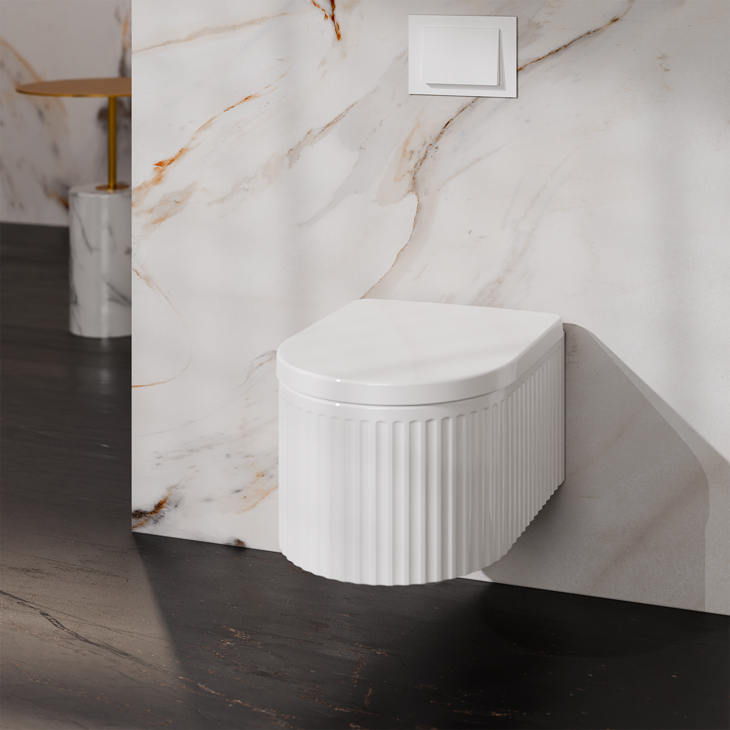 Treos Set - Wand-Tiefspül-WC inkl. WC-Sitz - 49cm - Serie 810 - spülrandlos - weiss