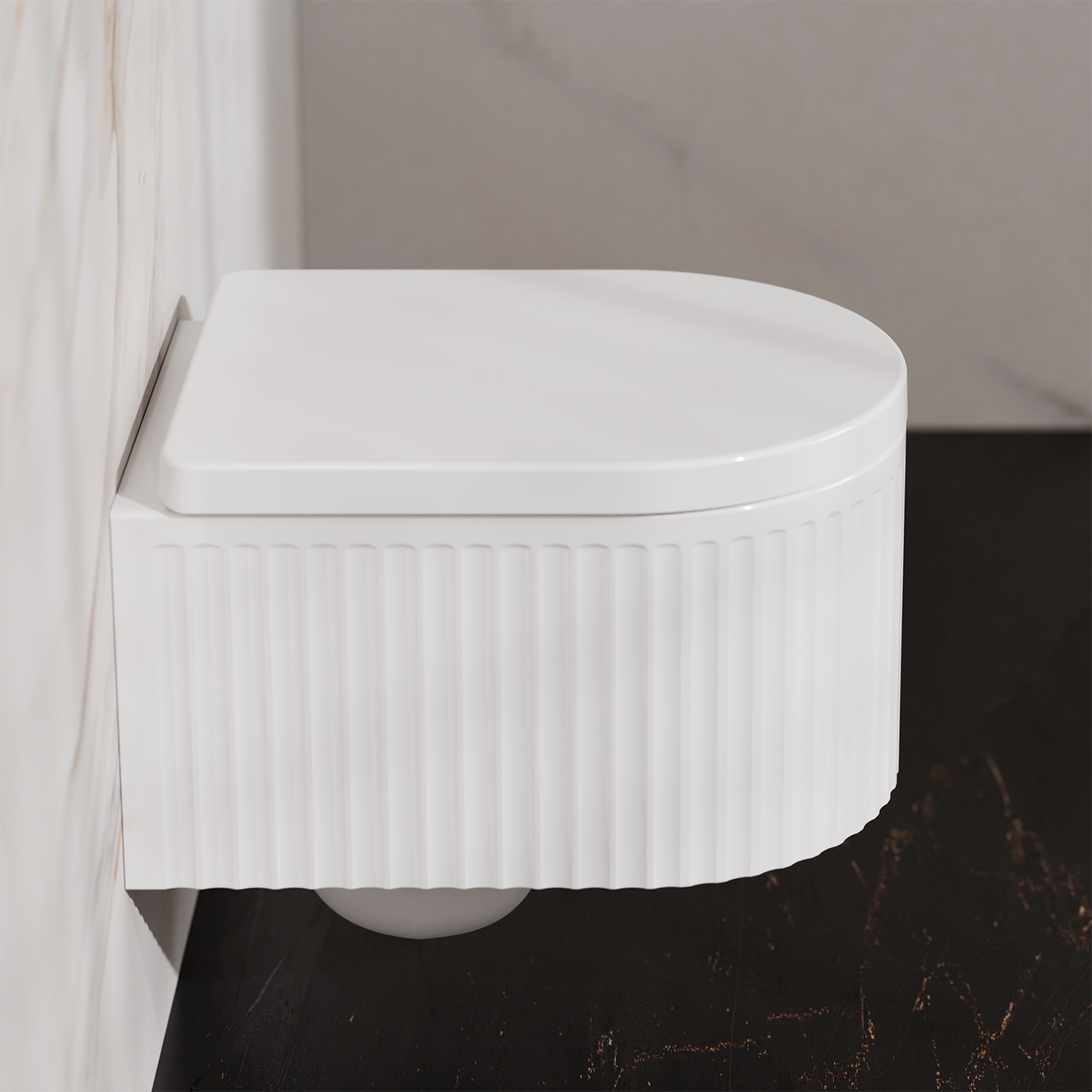 Treos Set - Wand-Tiefspül-WC inkl. WC-Sitz - 49cm - Serie 810 - spülrandlos - weiss