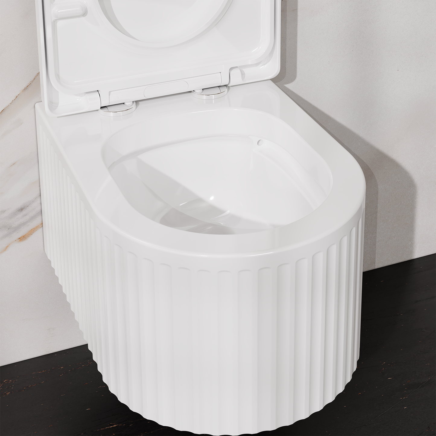 Treos Set - Wand-Tiefspül-WC inkl. WC-Sitz - 49cm - Serie 810 - spülrandlos - weiss