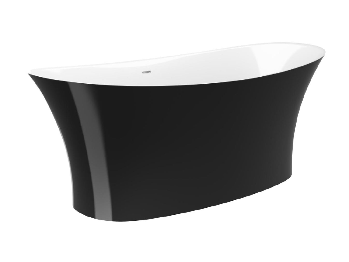 Treos Mineralguss Badewanne Schwarz/Weiss