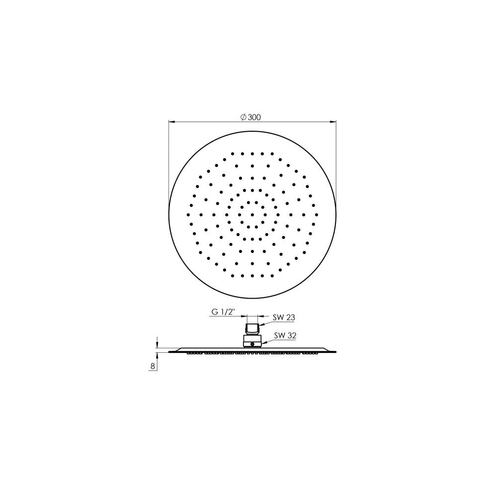 Treos Regenbrause Ultraflach 300